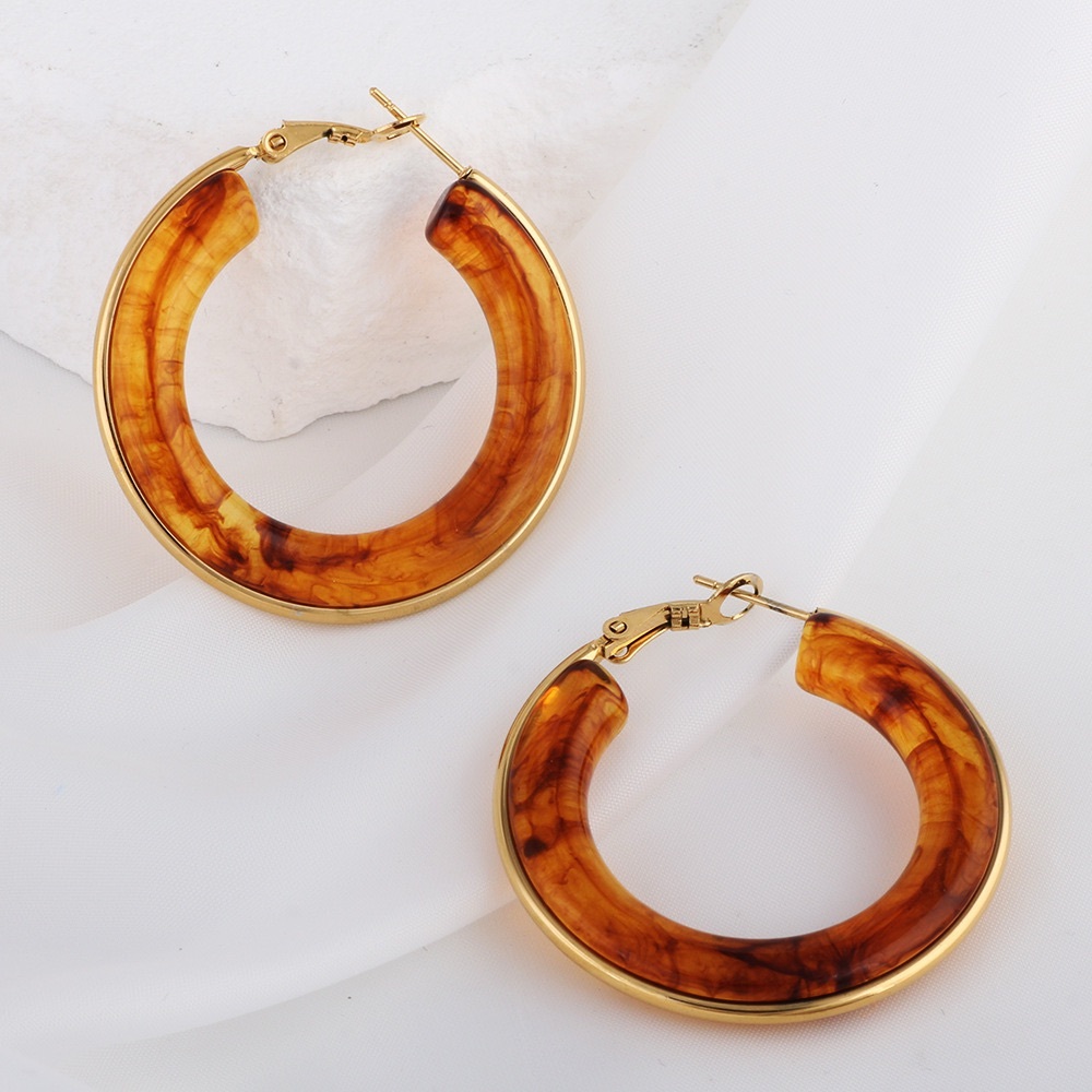 Amber Swirl Hoops
